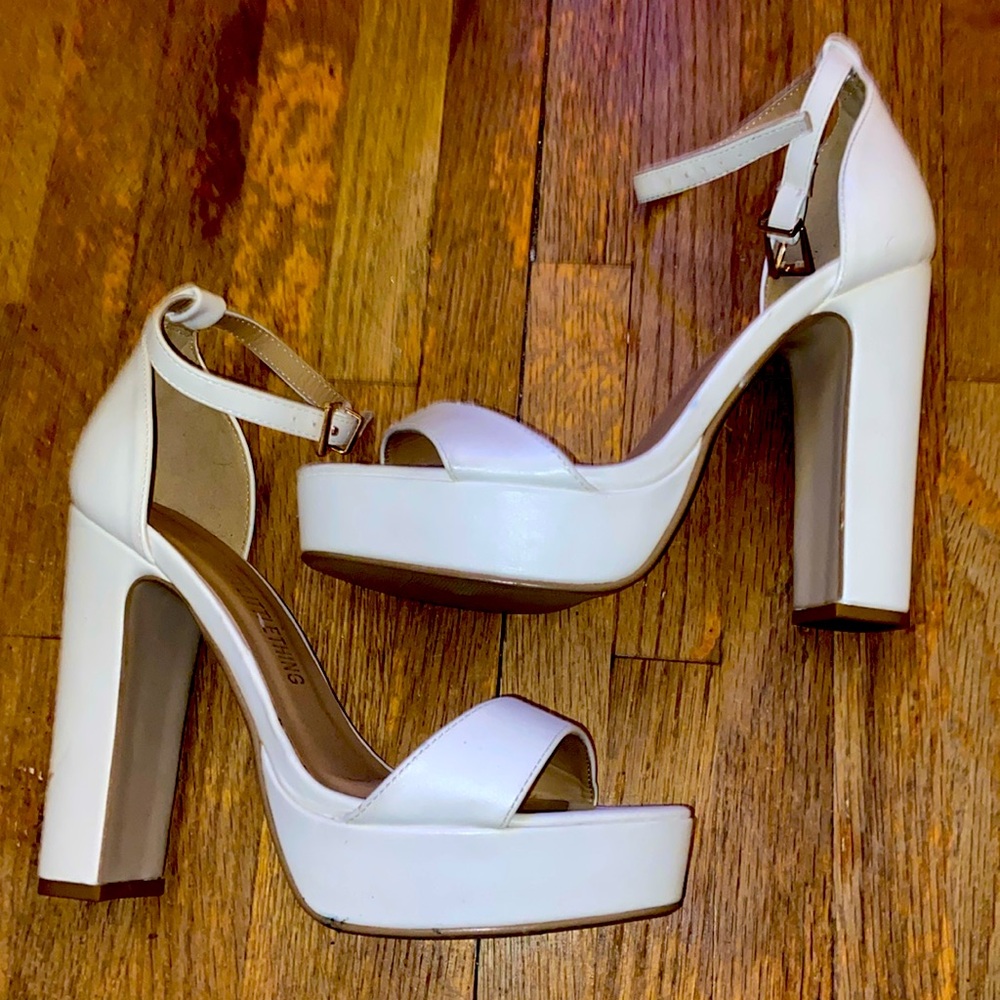 4 inch white heels